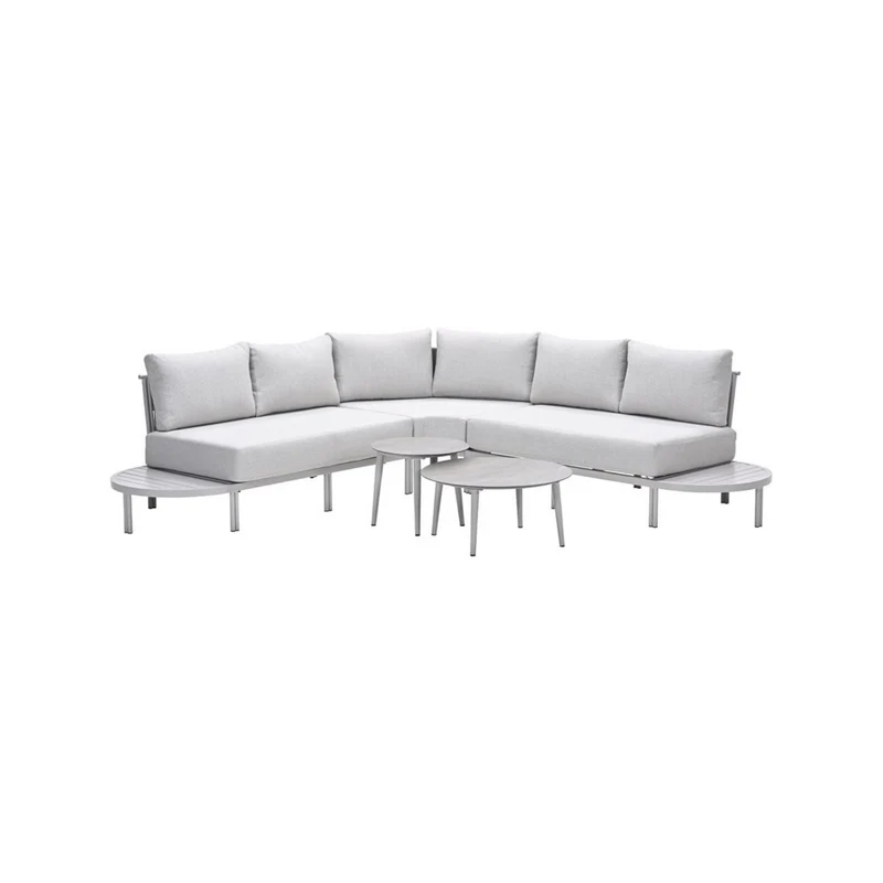 Frigole loungeset - 5-delig - taupe - sand - valley sand - keramisch glas