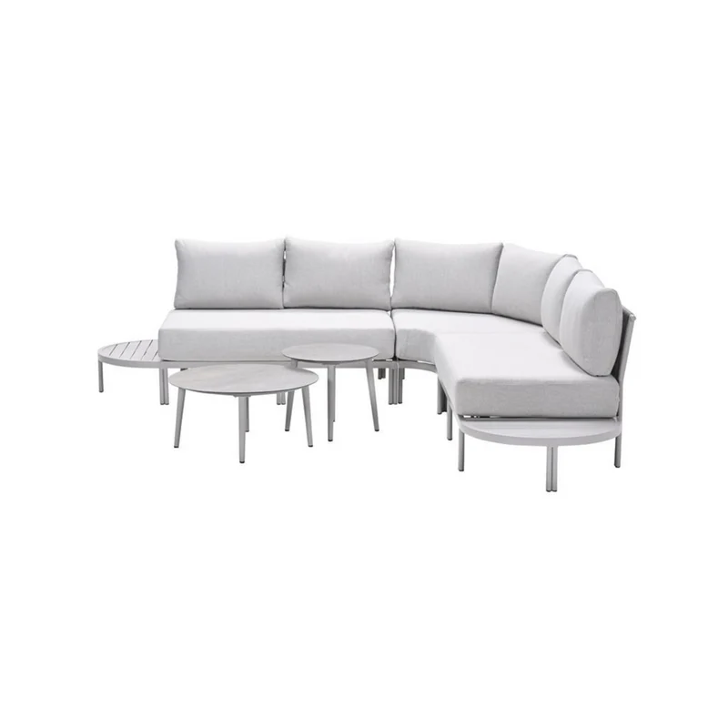 Frigole loungeset - 5-delig - taupe - sand - valley sand - keramisch glas
