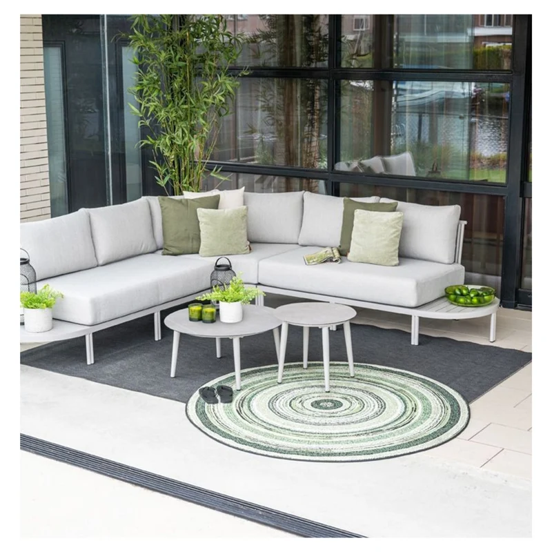 Frigole loungeset - 5-delig - taupe - sand - valley sand - keramisch glas