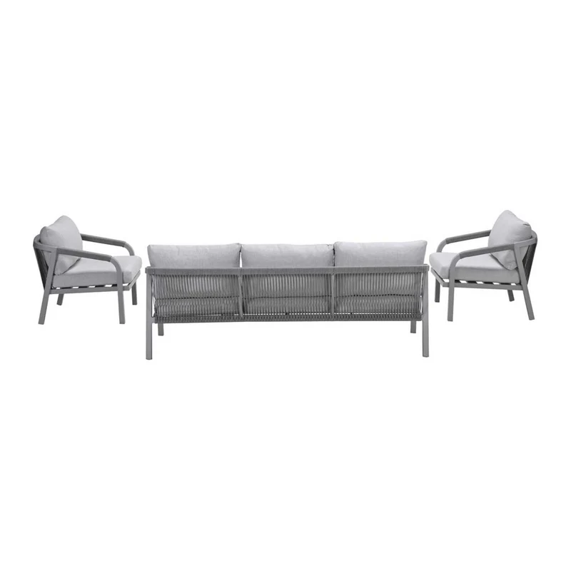 Monti stoel-bank loungeset aluminium/rope 4-delig - taupe
