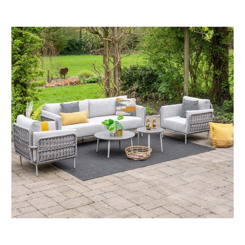 Cavallo stoel-bank loungeset - 5-delig - taupe - sand - valley sand - Centostone Sicilian grey