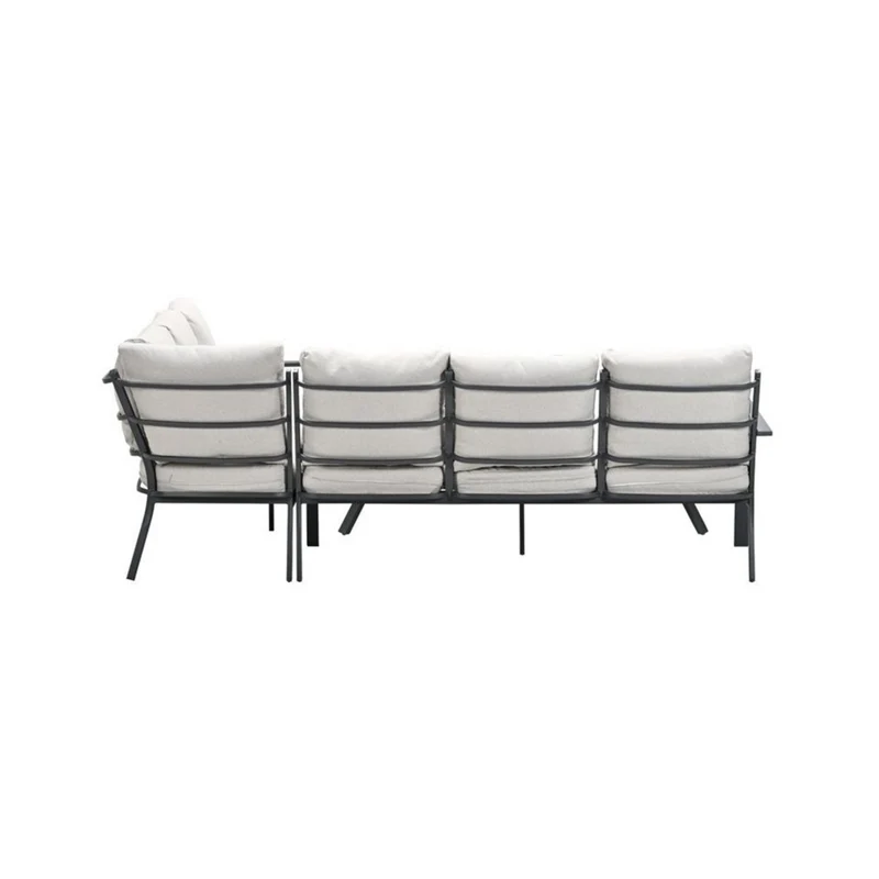Sergio lounge diningset - 3-delig - rechts - carbon black - desert sand