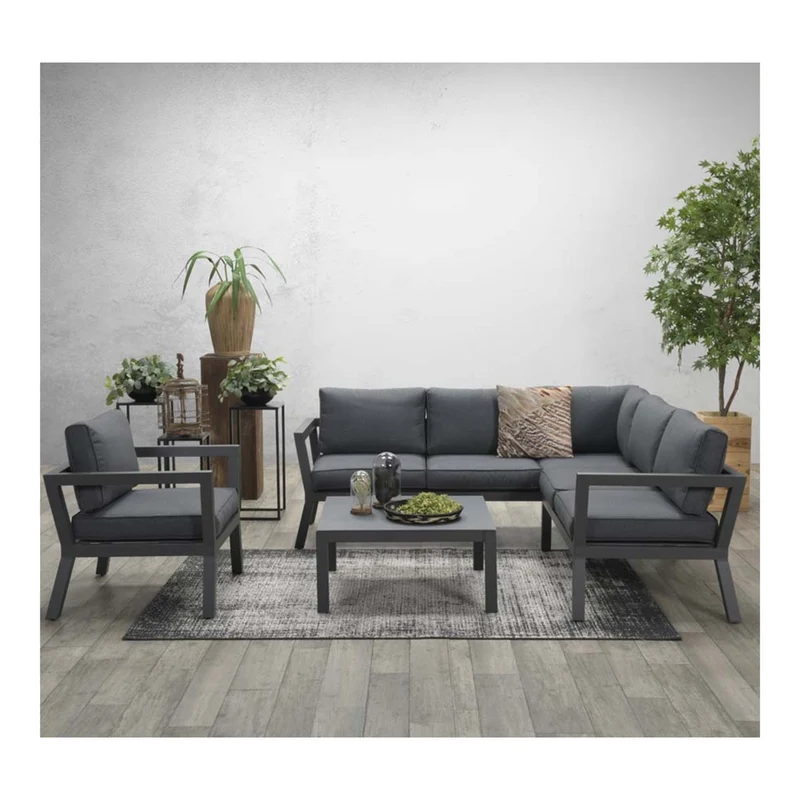 Colorado lounge tuinstoel - carbon black - reflex black