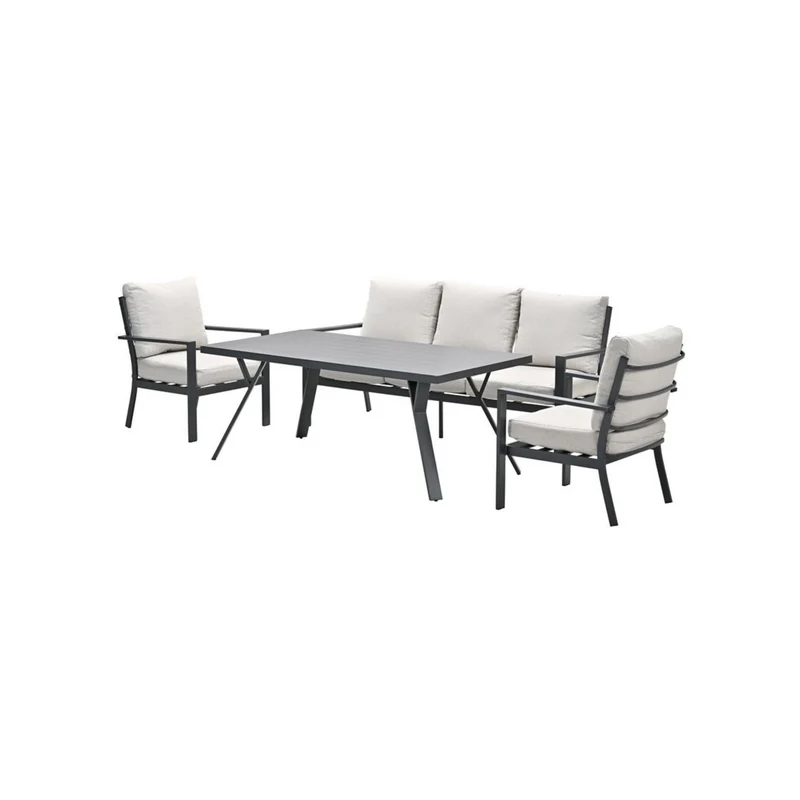 Sergio lounge dining sofa set - 4-delig - carbon black - desert sand