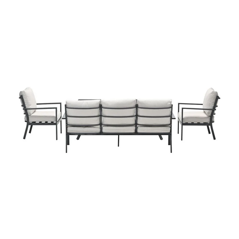 Sergio lounge dining sofa set - 4-delig - carbon black - desert sand