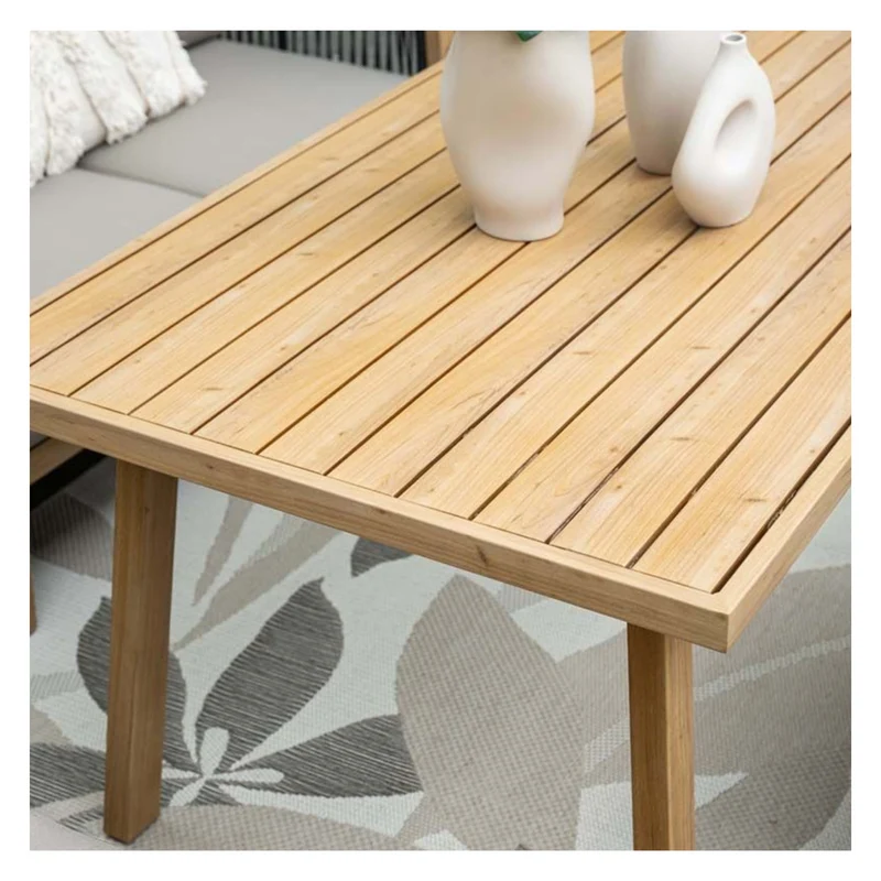 Garden Impressions - San Capri lounge dining set 5-delig rechts - light teak aluminium