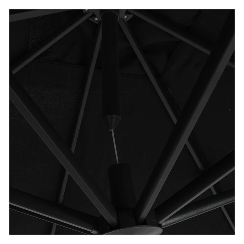Hawaii Deluxe zweefparasol - 300x300 cm - carbon black - black