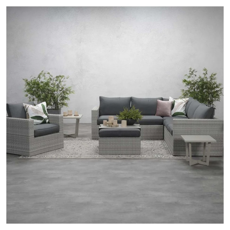 Orangebird lounge tuinstoel wicker- vintage grey - reflex black