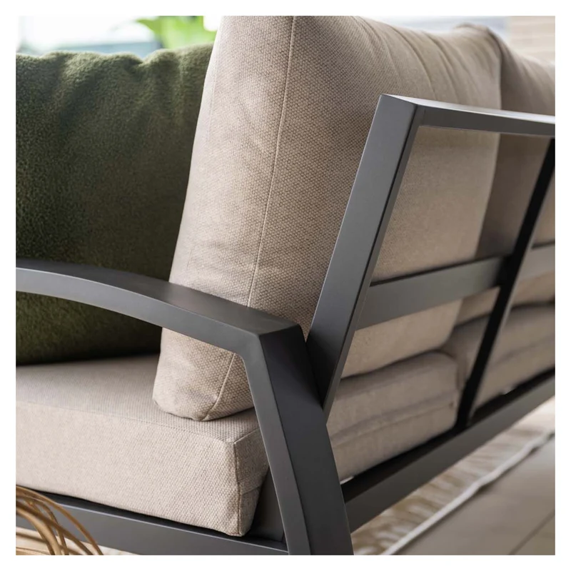 Garden Impressions Vasano lounge dining hoekset - 4-delig - carbon black - desert sand - slate grey keramisch glas