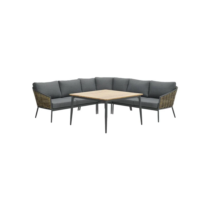 Garden Impressions Bali lounge diningset 4-delig grijs rotan