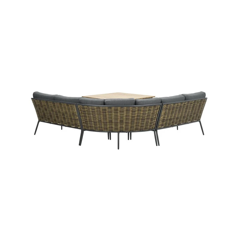 Garden Impressions Bali lounge diningset 4-delig grijs rotan