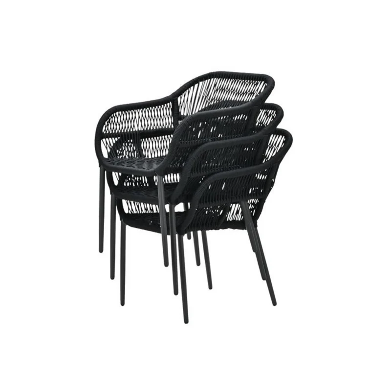 Garden Impressions Dining tuinstoel rope zwart - carbon black - mystic grey