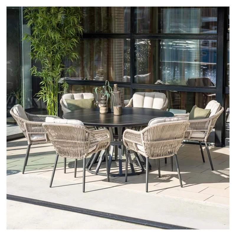 Garden Impressions Dining tuinstoel rope taupe - carbon black - desert sand