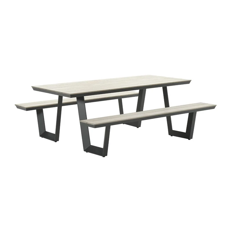 Bell picknick set - 200x178 cm - carbon black - light teak vironwood
