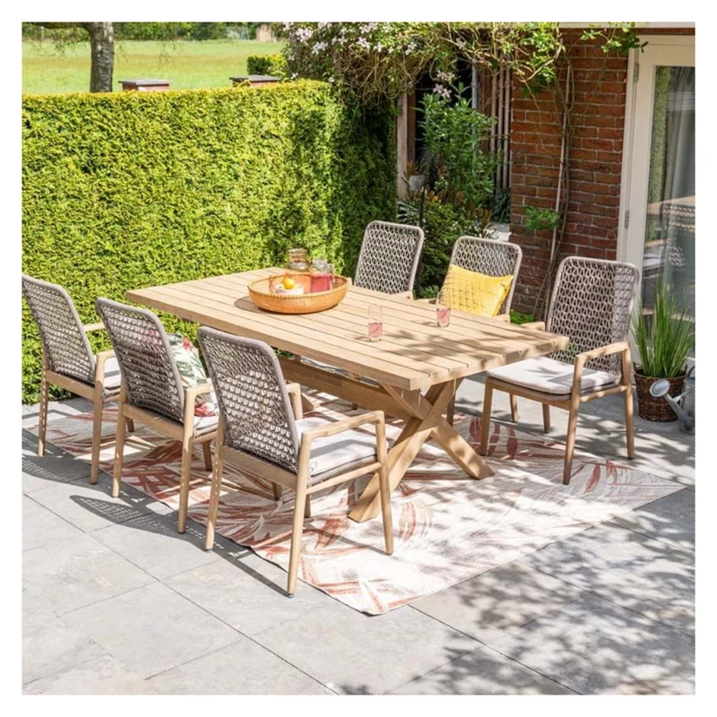 Garden Impressions Urania Tuintafel - 220x100 cm - acaciahout met white wash