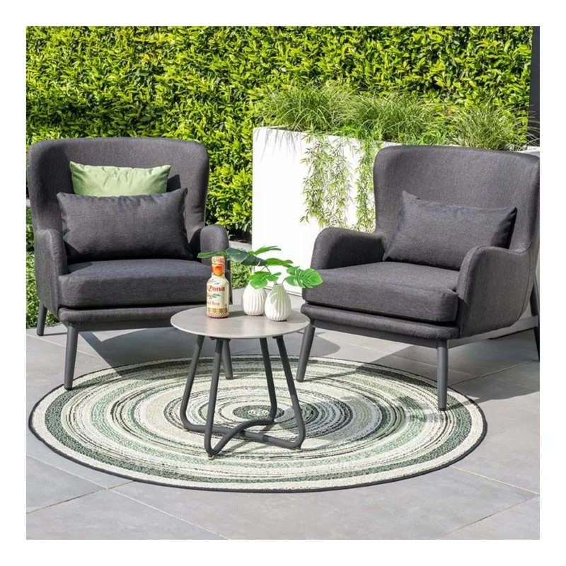 Vento bijzettafel - Ø45xH41 cm - carbon black - Centostone Napoli sand