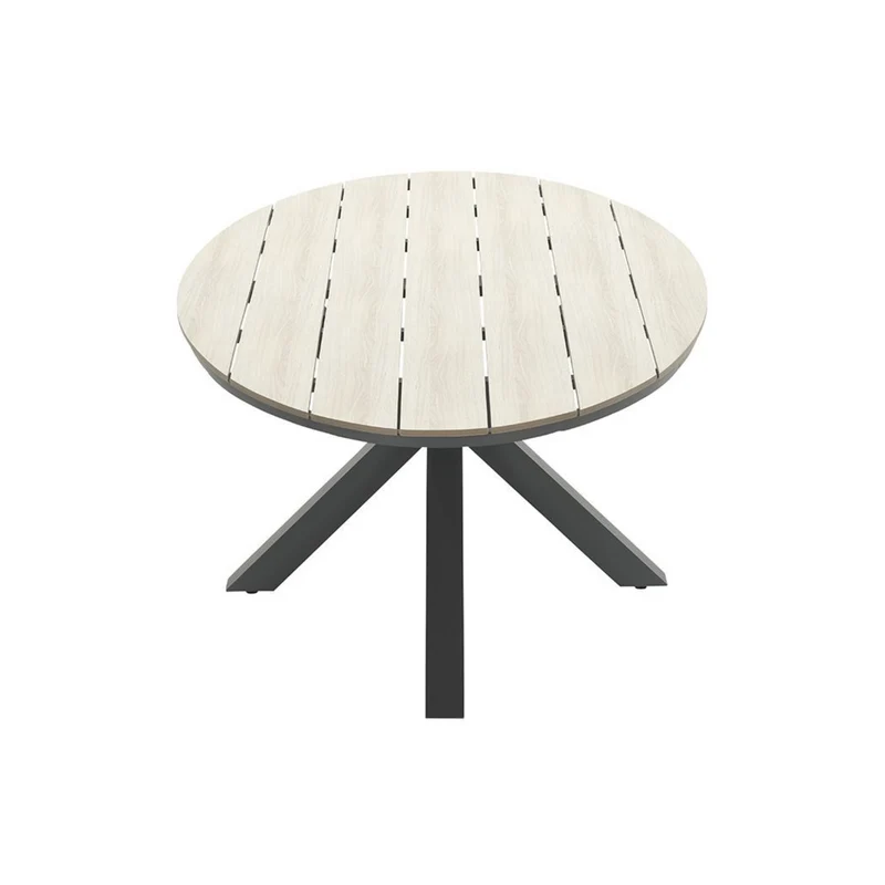 Edison tuintafel - ovaal - 280x140 cm - carbon black - light teak Vironwood