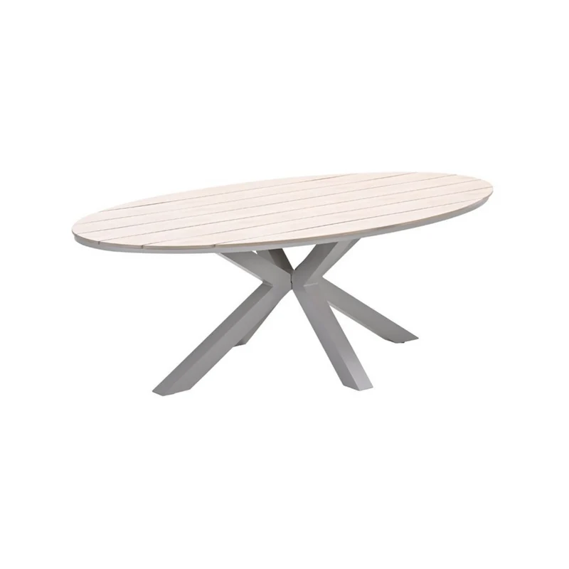 Edison tuintafel ovaal - 220x115 cm -taupe - light teak Vironwood