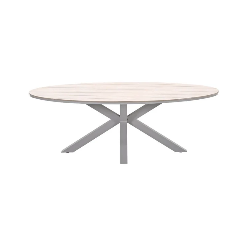 Edison tuintafel ovaal - 220x115 cm -taupe - light teak Vironwood