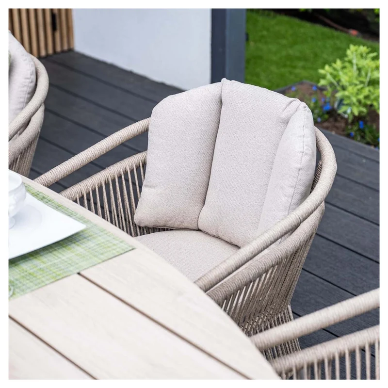 Edison tuintafel ovaal - 220x115 cm -taupe - light teak Vironwood