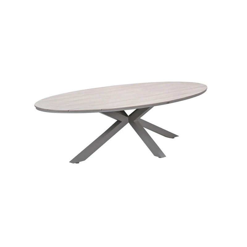 Edison tuintafel ovaal - 280x140 cm -taupe - light teak Vironwood