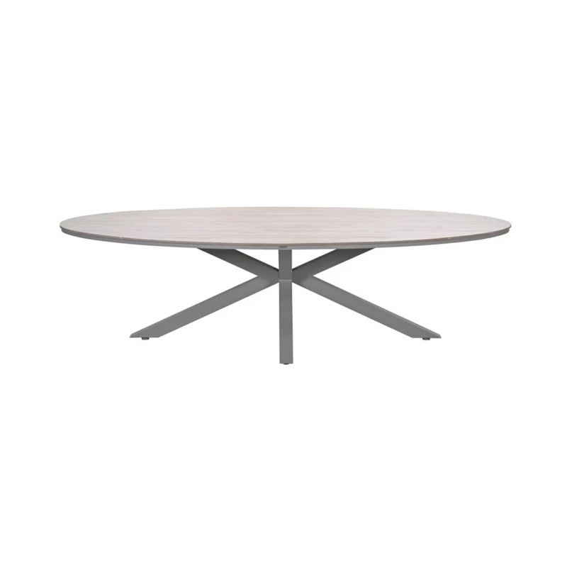 Edison tuintafel ovaal - 280x140 cm -taupe - light teak Vironwood