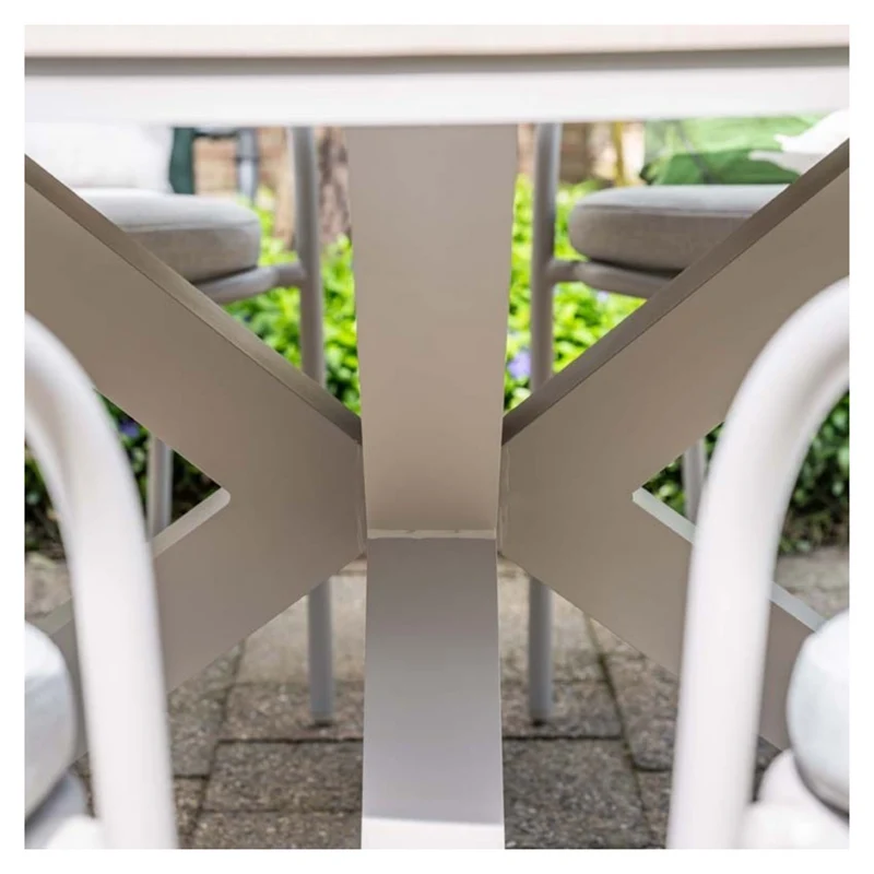 Edison tuintafel rond - 122 cm - taupe - light teak Vironwood