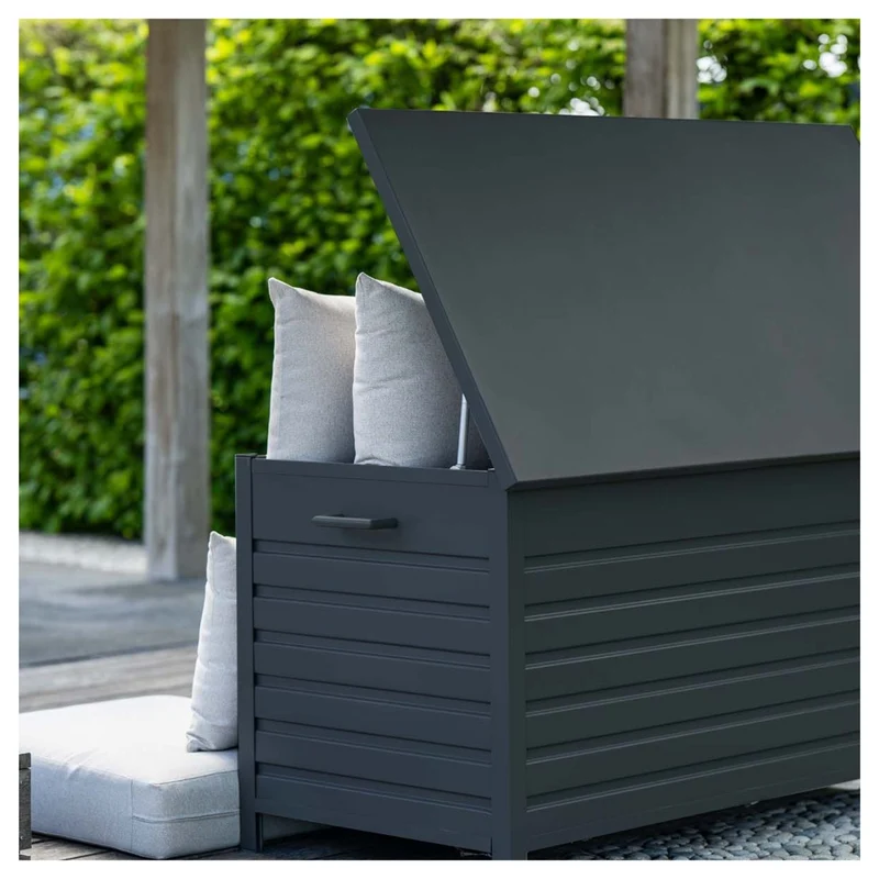 Cambridge kussenbox - aluminium - 155x97xH82,5 cm - carbon black