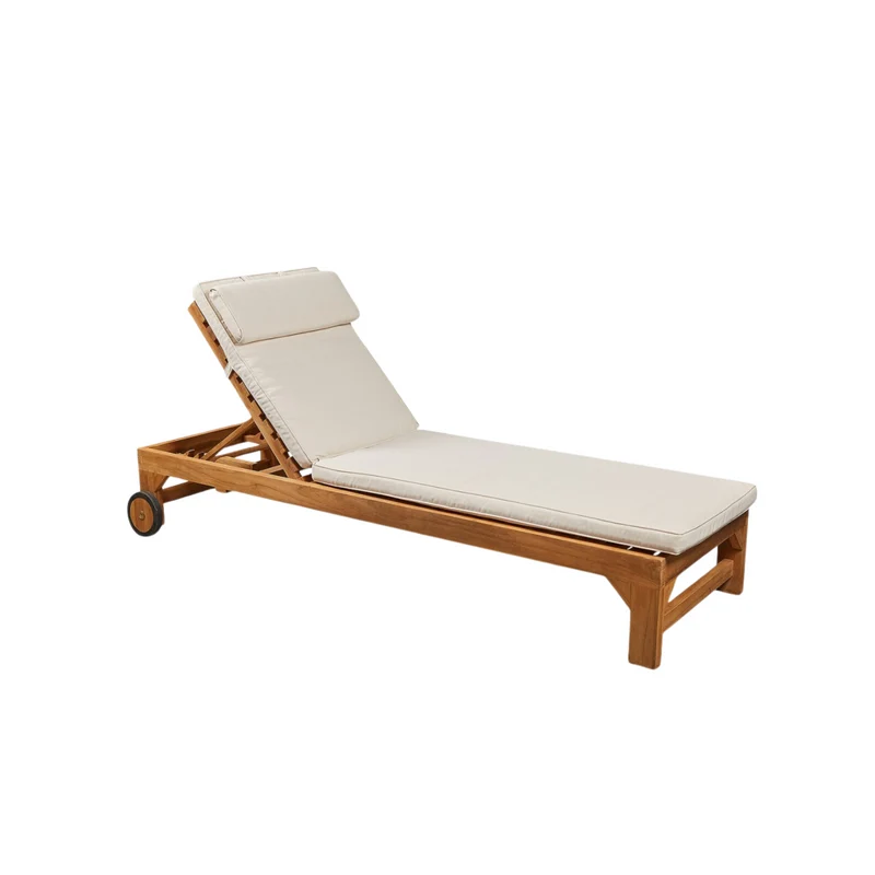 EDG luxe ligbed met wielen teak