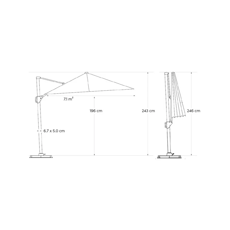 Platinum Sun & Shade zweefparasol Voyager T¹ ø300 antraciet.