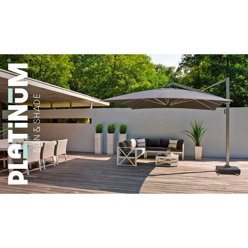 Platinum Sun & Shade zweefparasol Icon Premium 400x300 Manhattan.