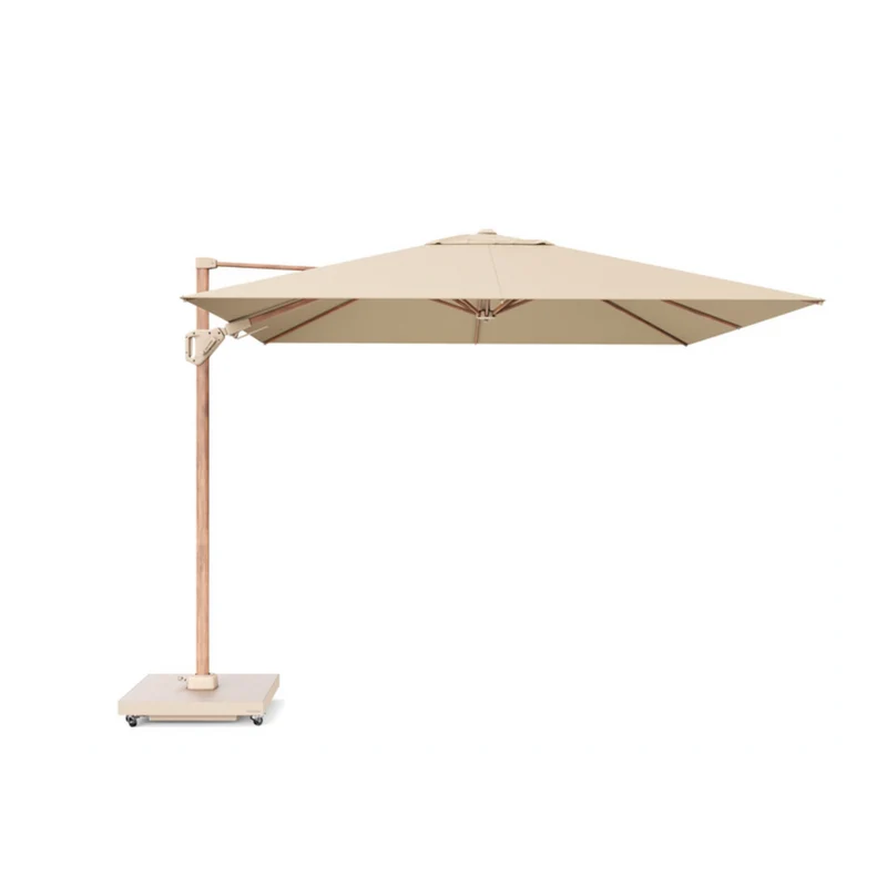 Platinum Sun & Shade zweefparasol Challenger T¹ Teak look frame, 400x300 Champagne
