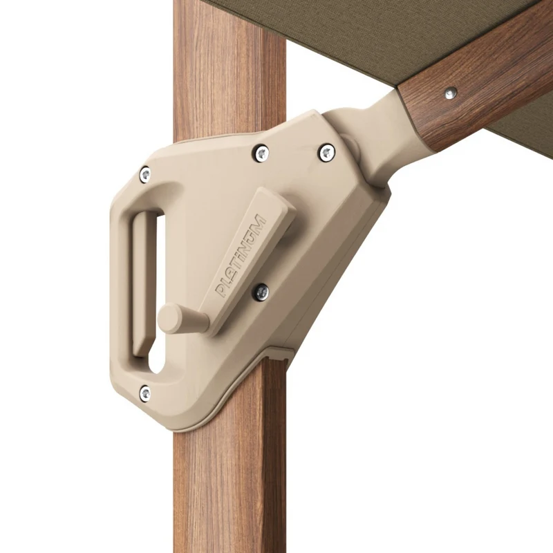 Platinum Sun & Shade zweefparasol Challenger T¹ Teak look frame, 400x300 Champagne