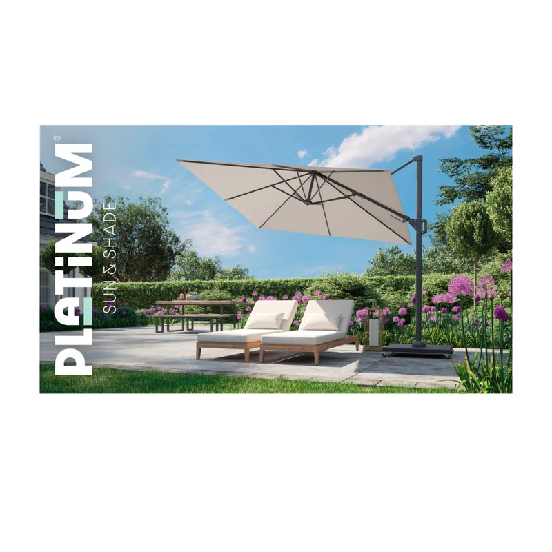 Platinum Sun & Shade zweefparasol Voyager T² premium 270x270 Havana.