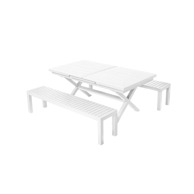 Boender Outdoor Picknick Tuinset uitschuifbaar 180/240cm wit