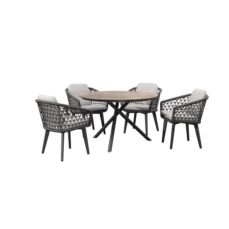 Boender Outdoor Cala dining tuinset 120cm 5-delig