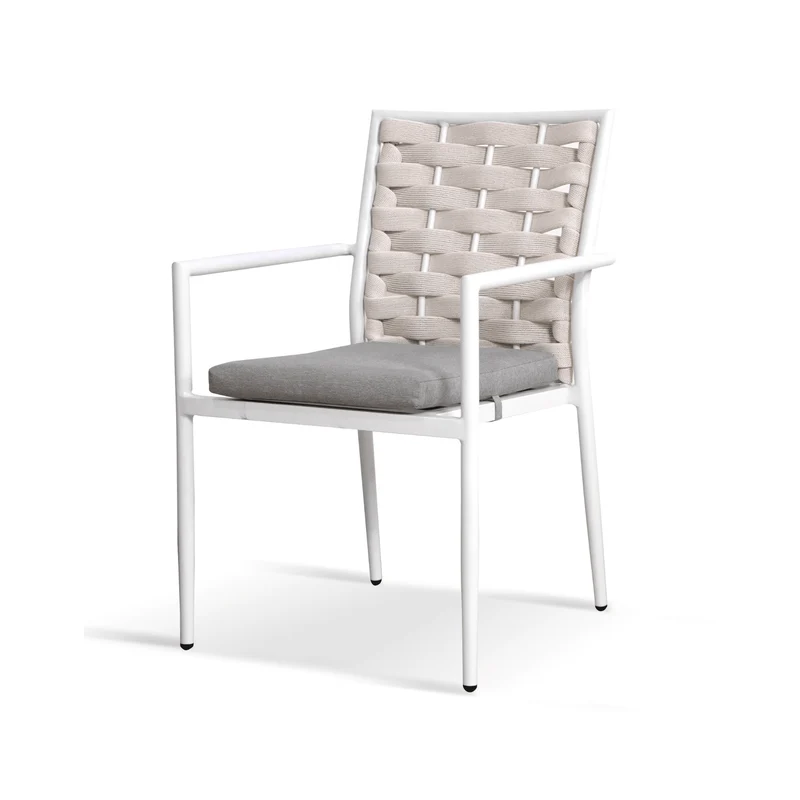 Boender Outdoor tuinstoel met ropes en zitkussen beige