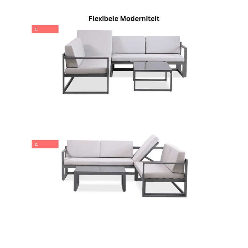 Boender Outdoor moderne verstelbare loungeset 3-delig