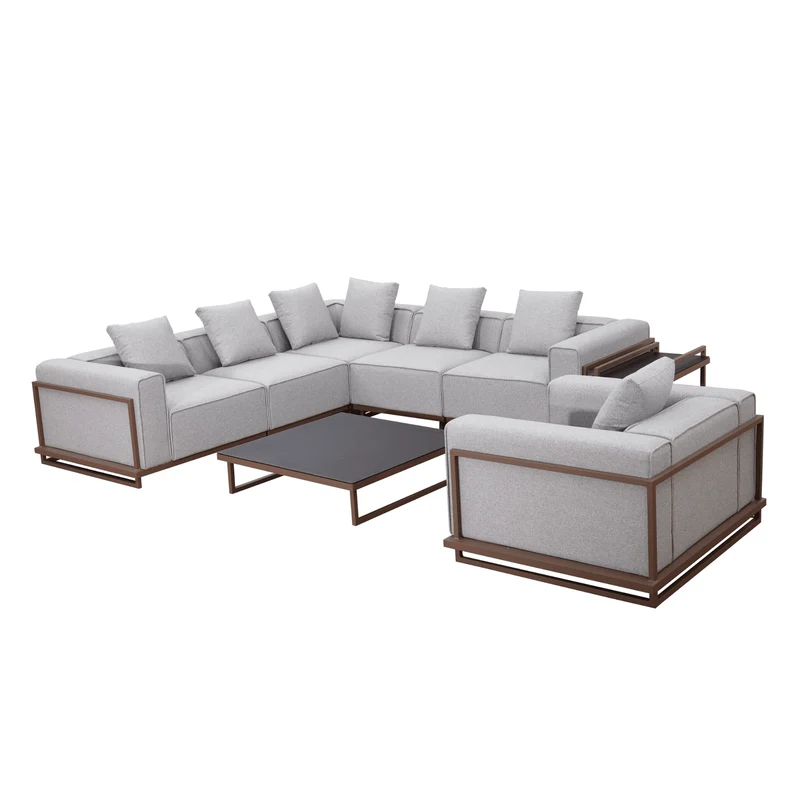 Boender Outdoor hoek loungeset all-weather aluminium 7-delig grijs