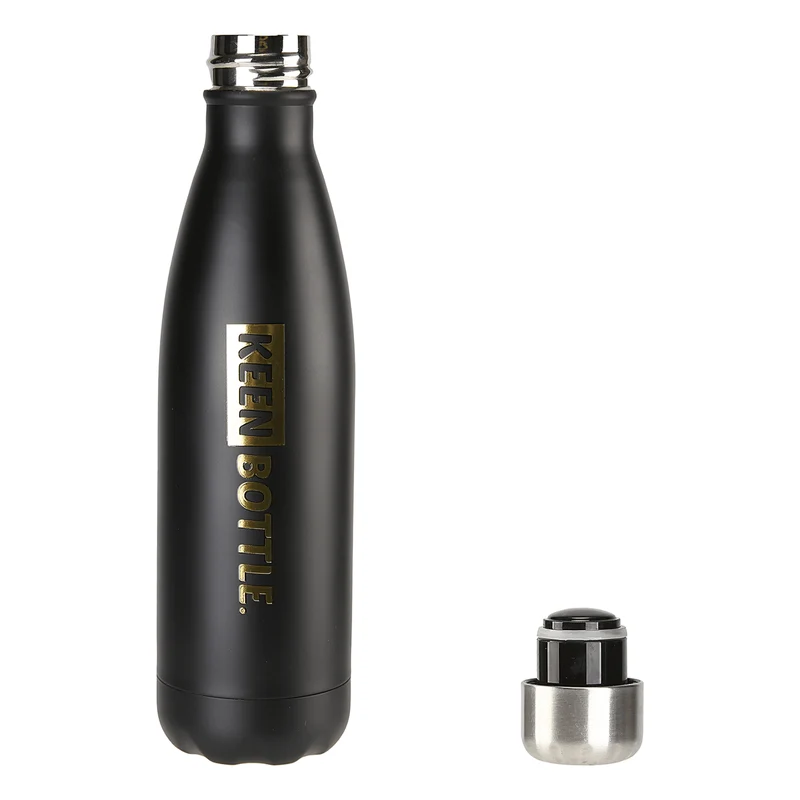 Keen Bottle waterfles 500ml zwart met goud logo