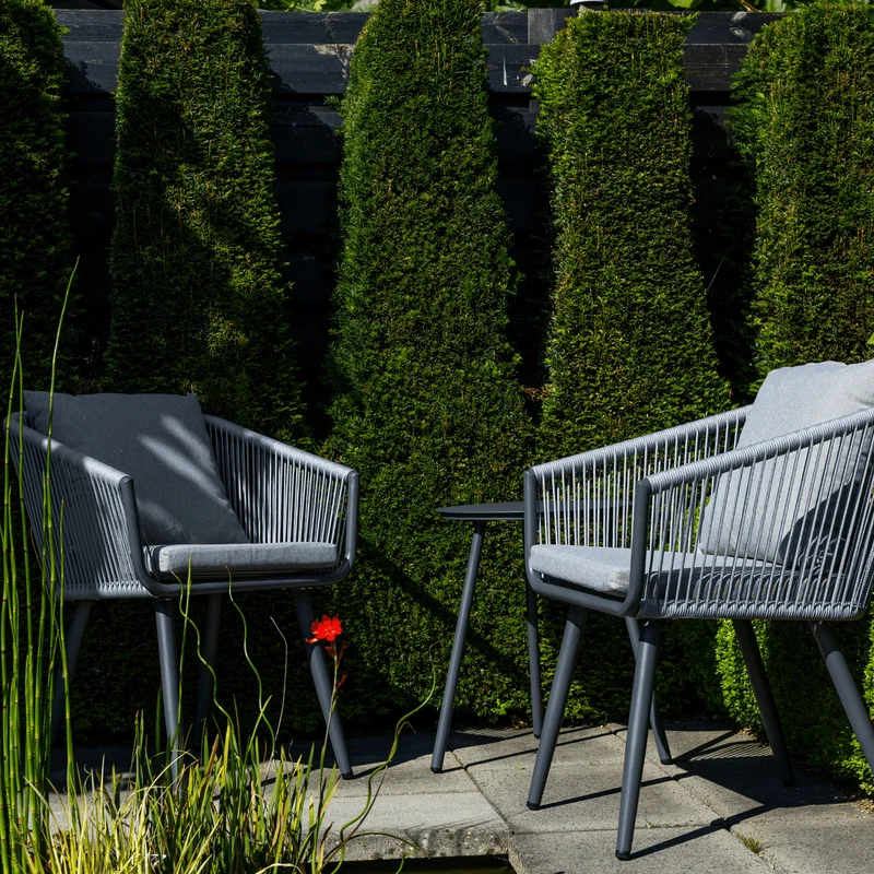 Boender Outdoor Bistroset 3-delig aluminium met ropes antraciet