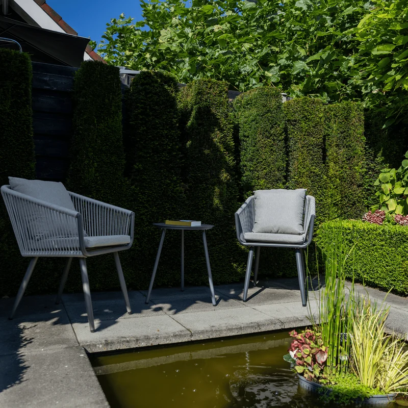 Boender Outdoor Bistroset 3-delig aluminium met ropes antraciet