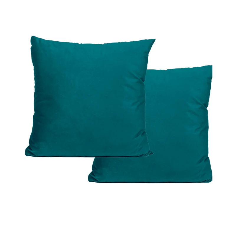Sierkussens van 2 stuks – 45x45cm – velvet – donkerblauw groen