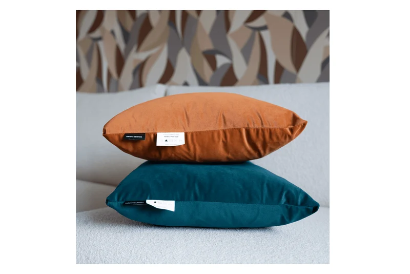 Sierkussens van 2 stuks – 45x45cm – velvet – donkerblauw groen