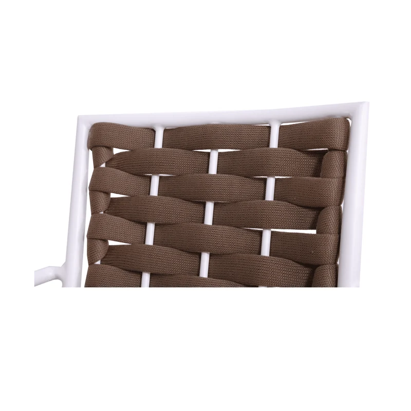 Boender Outdoor tuinstoel met ropes en zitkussen wit