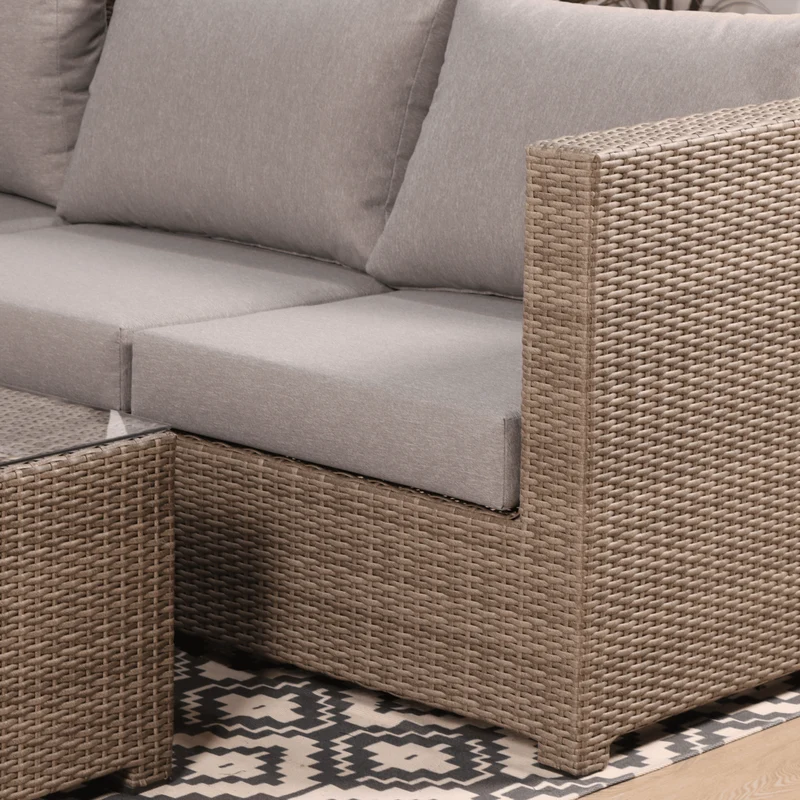 Boender Outdoor Verona Hoek loungeset rotan grijstinten