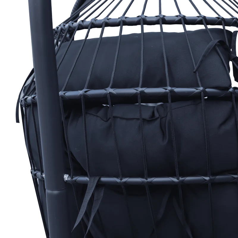 Boender Outdoor buiten hangstoel met standaard zwart