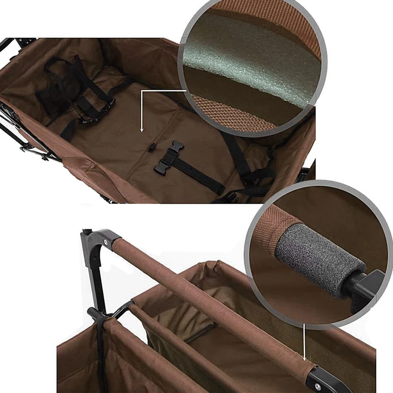 B-WARE FUXTEC Bollerwagen BRAUN mit Sonnendach JW-76CBR