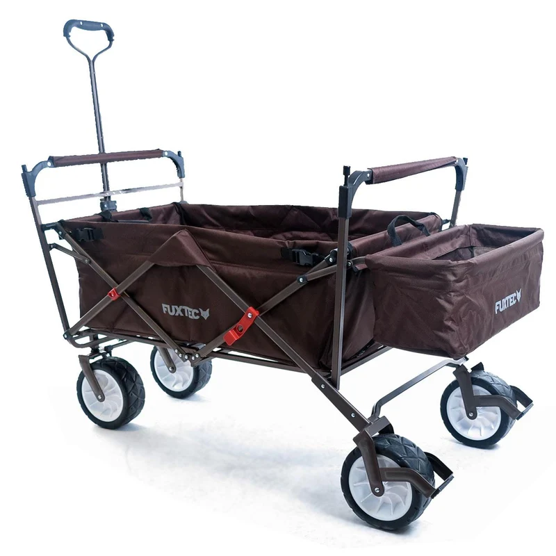 B-WARE FUXTEC Bollerwagen BRAUN mit Sonnendach JW-76CBR