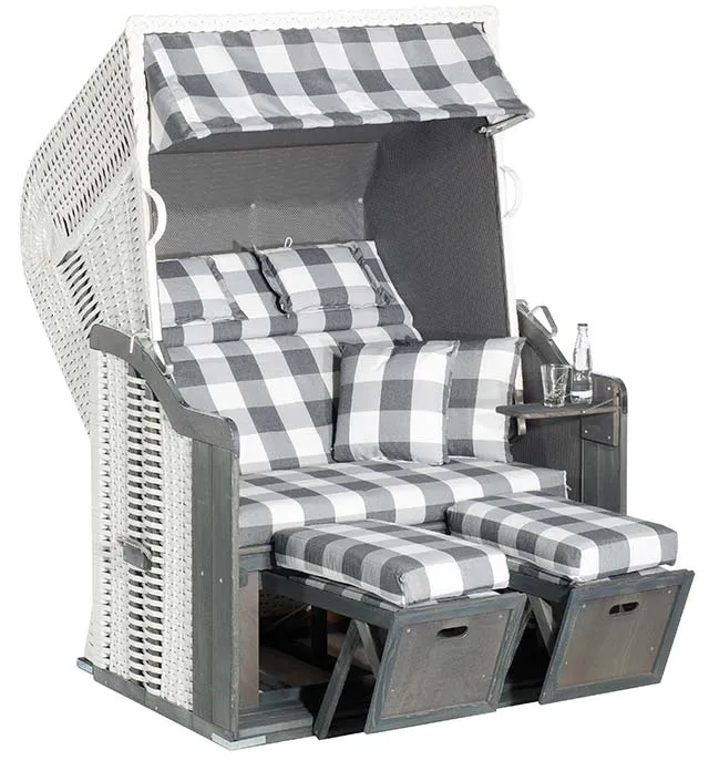 Strandkorb Rustikal 255 PLUS weiß 1210